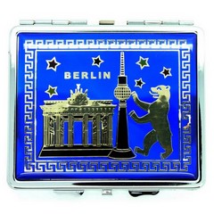 Metal cigarette case with Berlin motif