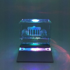 Kristallglas mit 3D Innengravur 6x4mm mit Motiv #100149