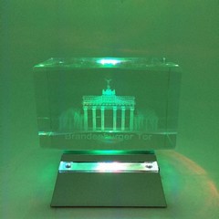 Kristallglas mit 3D Innengravur 8x5mm mit Motiv #100116