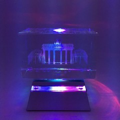 Kristallglas mit 3D Innengravur 8x5mm mit Motiv #100117