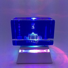 Kristallglas mit 3D Innengravur 5x8mm mit Motiv #100155B mit Farbe