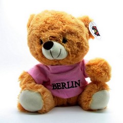 25cm plush bear with T-shirt (Berlin inscription)mm mit Motiv # 923
