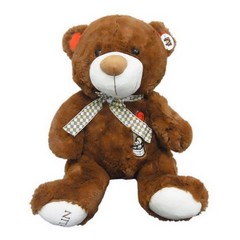 55cm plush bear with bow and stitchingmm mit Motiv # 961