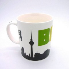 Mug with a silhouette of Berlin and an inscription