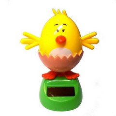 Solar nodder chick in egg shell for Easter