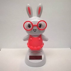 Solar nodding figure glasses bunny rabbit for Easter (various colors)