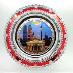 Decorative plate Ø21cm red