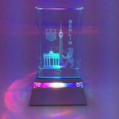 Kristallglas mit 3D Innengravur 5x8mm mit Motiv #100160