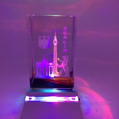 Kristallglas mit 3D Innengravur 5x8mm mit Motiv #100160B mit Farbe