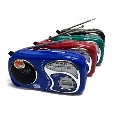 CMiK® 3-band radio AM/FM/TV (assorted colors) with LCD clock