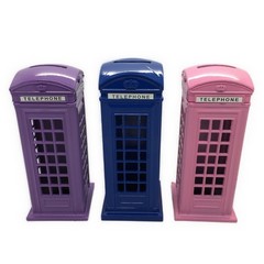 14cm British phone booth money box (assorted colors)