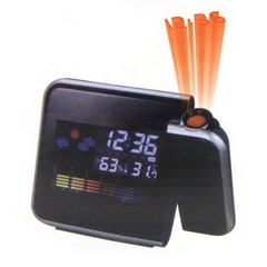 Alarm clock with calendar display and projection (assorted in white or black)