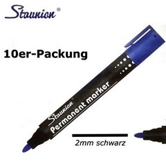 Pack of 10 permanent markers 2mm black