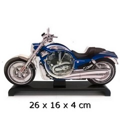 Table clock motorcycle chopper 26x16x4cm BLUE