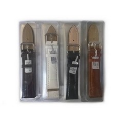 10 Pack 16mm Genuine Leather Watch Straps (Assorted Colors)