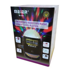 Radio Meier M-U61 USB/TF MP3 Player 3-Band FM/AM/SW with Disco Light (assorted colors)