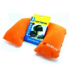 Neck Pillow Travel Set with Eye Patch and Ear Plugs (Orange)