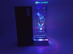 Kristallglas mit 3D Innengravur 5x15mm mit Motiv #HZ0006