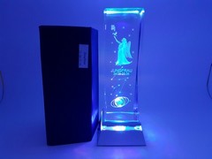 Kristallglas mit 3D Innengravur 5x15mm mit Motiv #Jungfrau