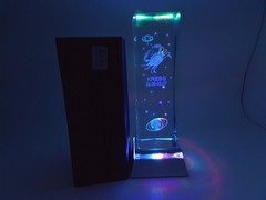 Kristallglas mit 3D Innengravur 5x15mm mit Motiv #Krebs