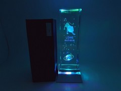 Kristallglas mit 3D Innengravur 5x15mm mit Motiv #Löwe
