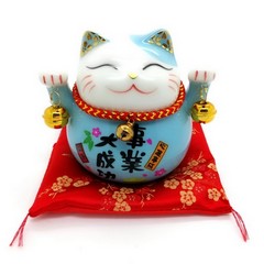 Ceramic waving cat Lucky Cat Maneki Neko (approx. 12cm) with money boxmm mit Motiv # 131100