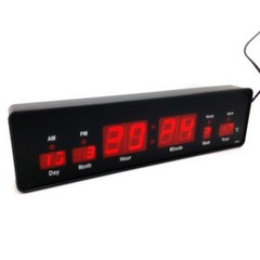 LED clock with alarm,  calendar and temperature display,  40cm