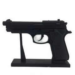 Deco lighter gun 21.5cmx 14cm with holder,  black