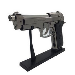 Deko Feuerzeug Pistole 21.5cmx 14cm mit Halterung, schwarz
