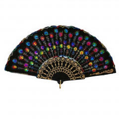 Decorative fans Hand fans with sequins in different variants