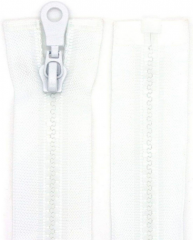 10x Reißverschluss Weiß (101) 65 cm | Kunststoff 5mm Krampe teilbar