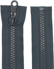 10x Zipper No. 5 (divisible) Plastic 5mm cramp Color 4-Dark Gray (312) 50 cm