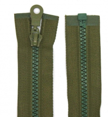10x zipper no. 5 (divisible) plastic 5mm cramp color 8-olive green (263) 100 cm
