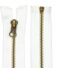 10x zipper (divisible) metal 5mm color 2-white (101) 50 cm