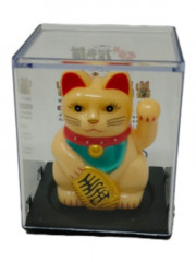 6cm Glückskatze (solarbetrieben) Winkekatze Lucky Cat Maneki Neko #bige