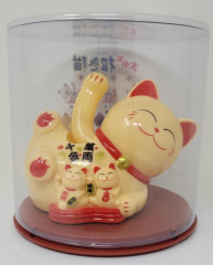 10cm Glückskatze (solarbetrieben) Winkekatze Lucky Cat Maneki Neko #bige