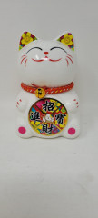 12cm Keramik-Winkekatze Glückskatze Lucky Cat Maneki Neko mit Spardose