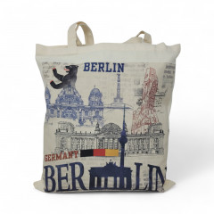 Baumwolltasche 38x42 cm mit Berline motiv.