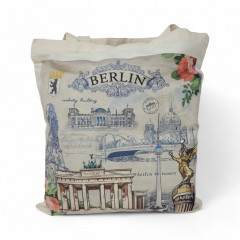 Baumwolltasche 38x42 cm mit Berline motiv.