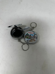 Taschenaschenbecher aus metal, O:4,7cm