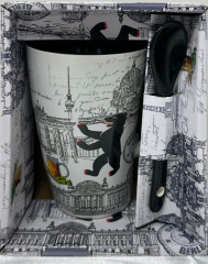 Porzellan Kaffeetasse mit Löffel