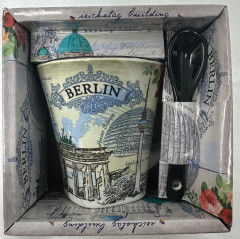 Porzellan Espressotasse mit Löffel
