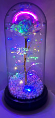 Glaskuppel LED-Lichter Kristallrose Blumen , bund farb