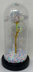 Glaskuppel LED-Lichter Kristallrose Blumen , bund farb