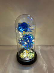 Glaskuppel LED-Lichter Kristallrose Blumen , bund farb