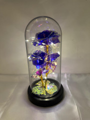 Glaskuppel LED-Lichter Kristallrose Blumen , bund farb