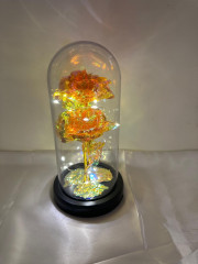 Glaskuppel LED-Lichter Kristallrose Blumen , bund farb