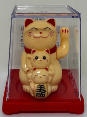 6 cm Glückskatze (solarbetrieben) Winkekatze Lucky Cat Maneki Neko bige
