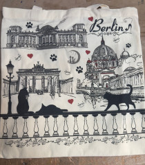 Baumwolltasche 38x42 cm mit Berline motiv.
