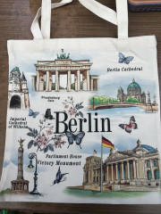 Baumwolltasche 38x42 cm mit Berline motiv.